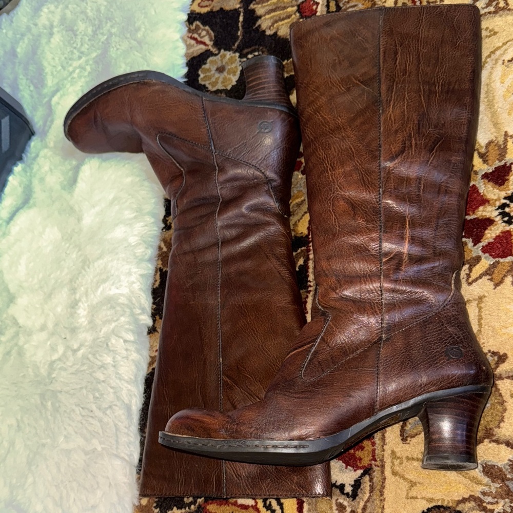 Born Brown Leather Knee-High Boots